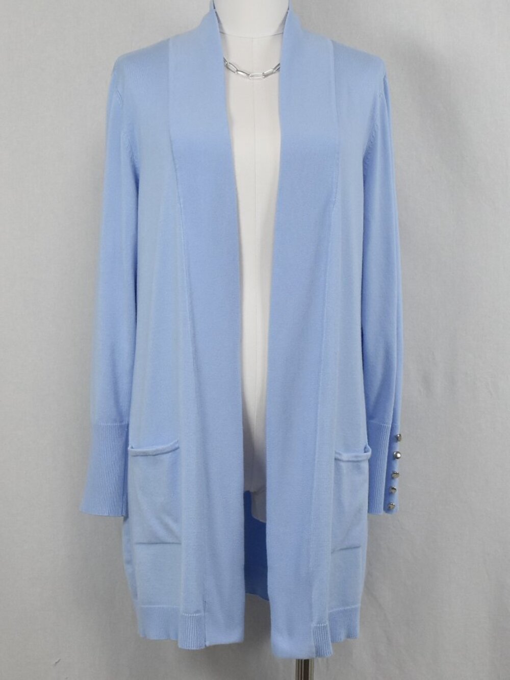 JM Collection Light Blue Cardigan Size Large